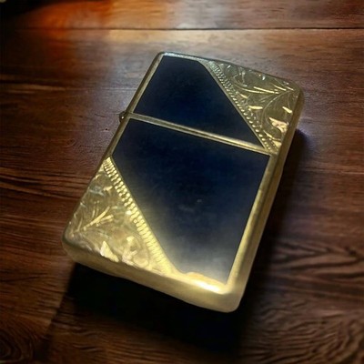 Monarch Pattern Gold Zippo Lighter Confirmed Working
