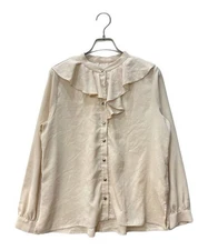 ROSSO                    Design Button Ruffle Blouse beige RA24-23K020