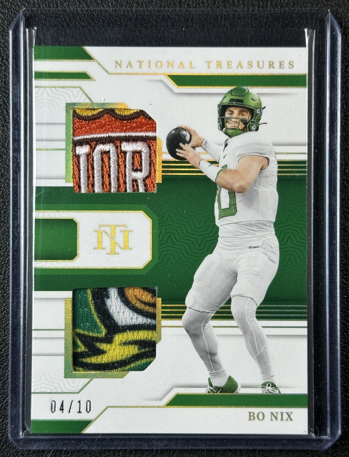Bo Nix Panini National Treasures Collegiate Combo Materials #BNX Prime