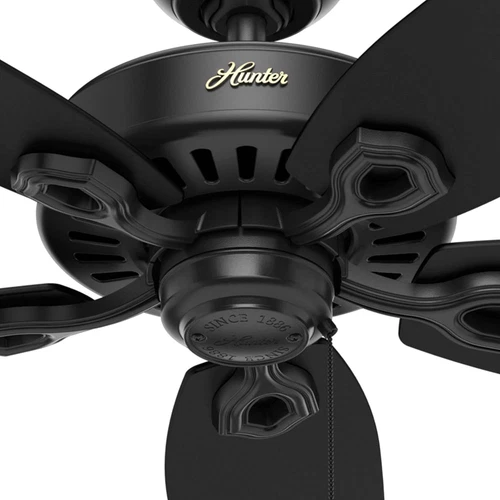 Hunter 52 Inch Outdoor or Indoor Ceiling Fan No Light with Pull Chain - Black Ce - Picture 6 of 11