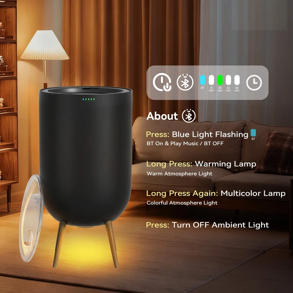 Cubo calentadores de toallas con altavoz Bluetooth se adapta a dos toallas, mantas de 40"x70" Foto 2 de 4