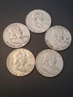 Lot (5) Franklin Half Dollar Coins