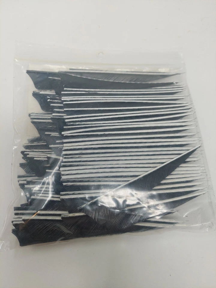 100 Pack Gateway Feathers 4" Right Wing: Shield Jet Black 400RSSBK-100 - Image 4 of 4
