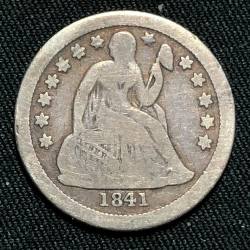 1841-O Silver Seated Liberty Dime New Orleans Mint Very Good Condition