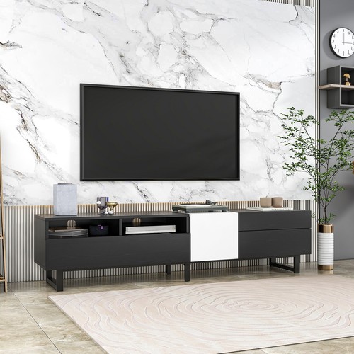 TV Stand for TVs Up to 80" Modern Media Console Table with Cabinets & Drawers - Picture 22 of 24