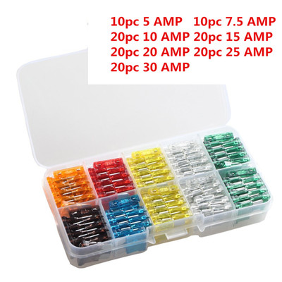 120Pcs Assorted Car Mini Low Profile Fuse 5,7.5,10,15,20,25,30 AMP ATM APM Sales
