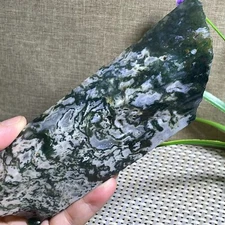 489g Green Moss Stone raw stone rock Polished original specimen madagescar   A38