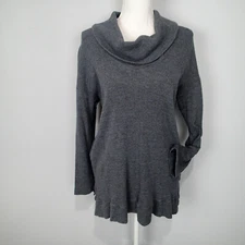 SPLENDID Gray Cowl Neck Waffle Thermal Long Sleeve Size Small top pullover 