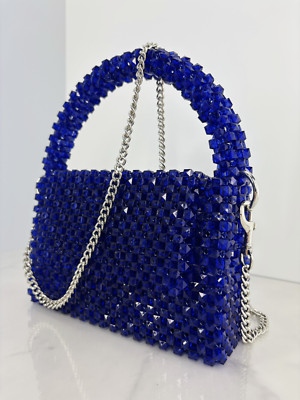 Elkina Designer Handmade bead bag. ''Blue Sky'' 8inch US Ready to ship