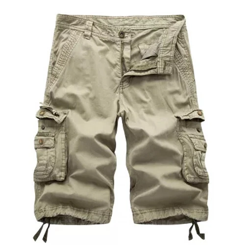 Herren Cargo Shorts Freizeit Einfarbig Mehrere Taschen, Farboptionen - Bild 8 von 32