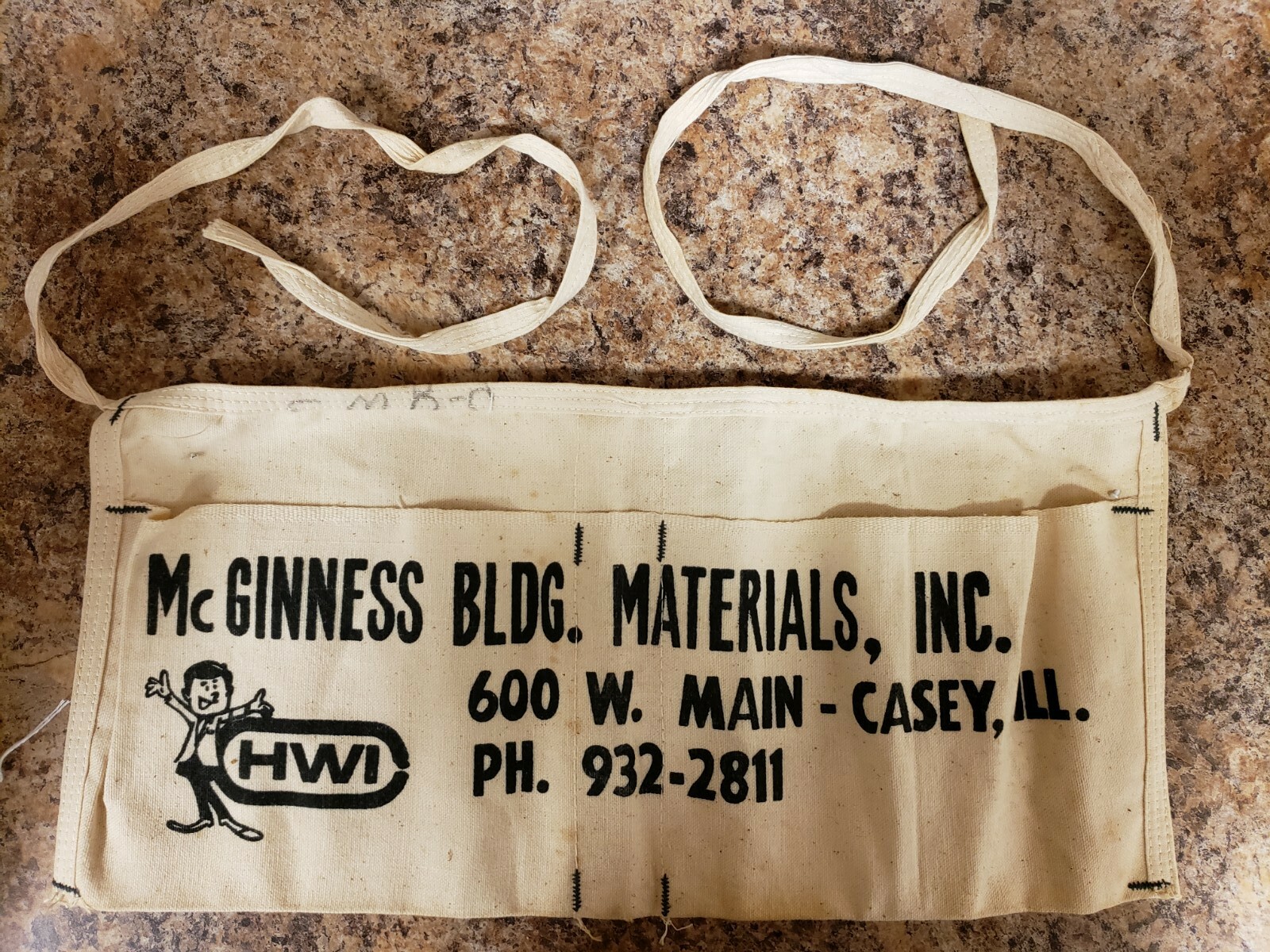 Defunct McGinness Building Materials, Inc Nail Apron From Casey