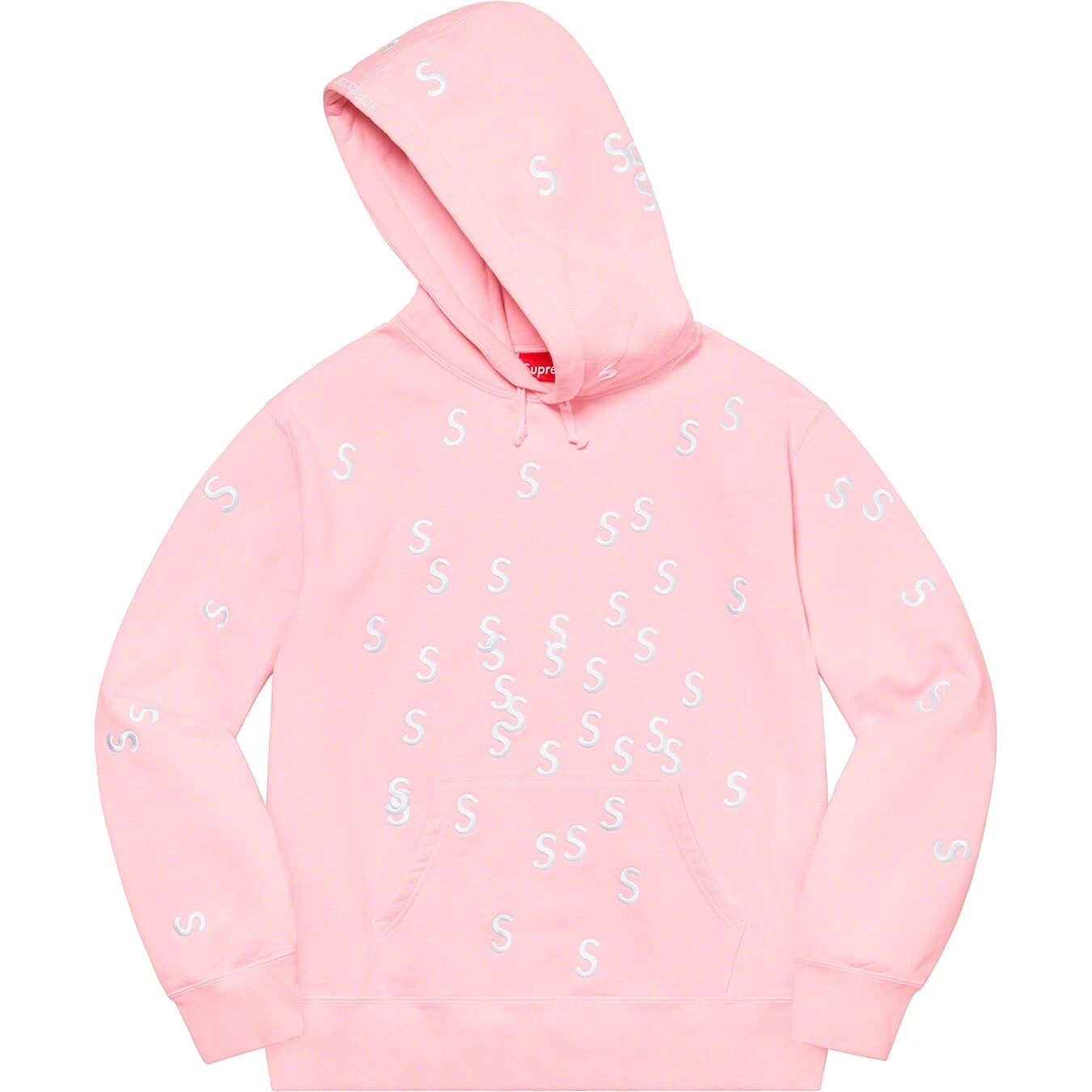 Sweat à capuche Supreme brodé S rose clair XL