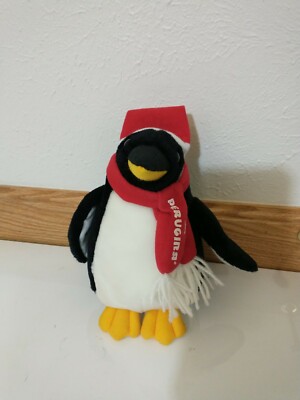 VTG Perugina Penguin Plush 1996 Advertising Stuffed Animal W/ Branded Scarf 7.5''