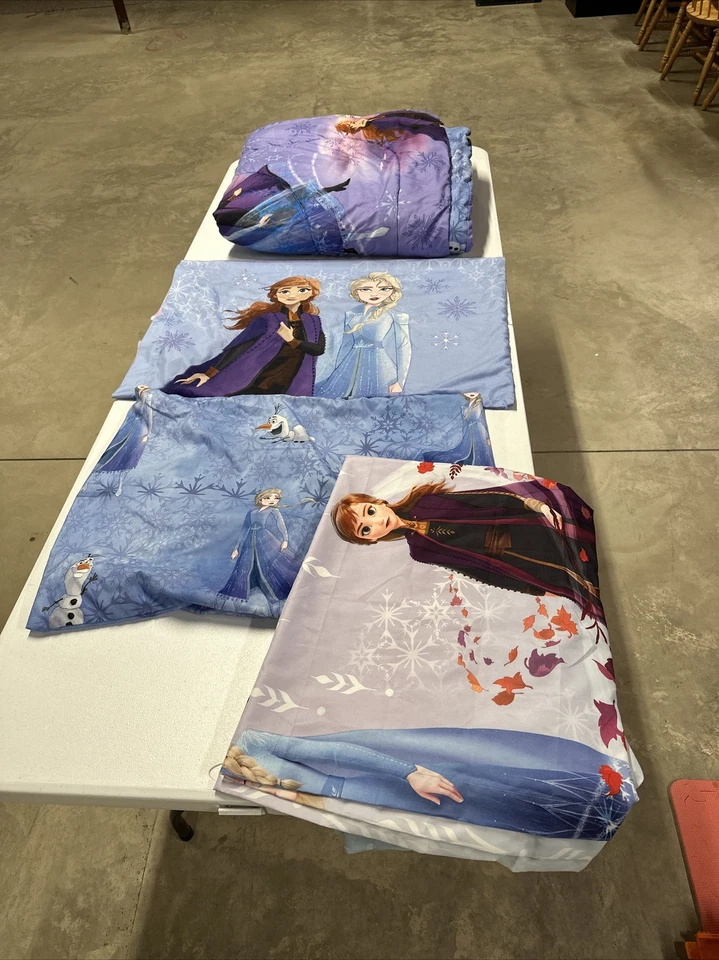 JUEGO DE CAMA CONGELADO TAMAÑO COMPLETO Elsa Anna Olaf Colcha Sábana Fundas de almohada y persianas Foto 4 de 4