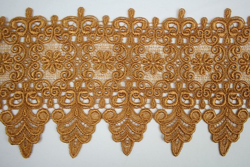 5-1/8" Green Orange Blue Black Gray Lilac Gold Floral Venice Lace Trim By Yard - Picture 5 of 21