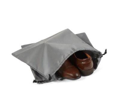 Gray Shoe Bag - Antibacterial - Anti Odor - Antimicrobial- Anti Stain- Recycled