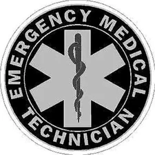 4 Inch Non Reflective Black Subdued Emergency Medical Technician EMT Sticker