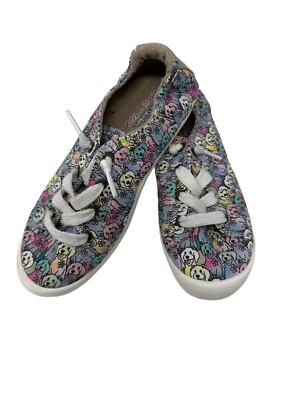 Bobs Skechers Women SZ 6.5 Beach Bingo Memory Foam Sneakers Colorful Dogs
