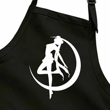 Bib Apron Pocket Cooking Baking BBQ Gift Sailor Moon Usagi Tsukino Silhouette