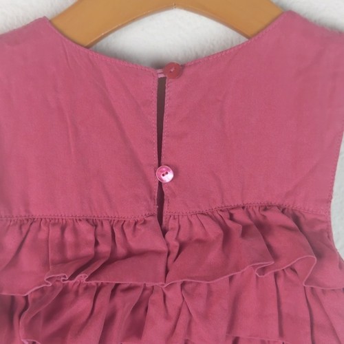 Wheat Girls' Dress Tencel Ruffle Sleeveless Lined Dress Pink Size 6Y - Picture 8 of 9