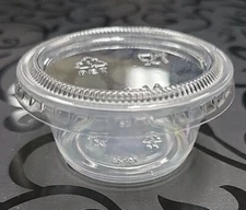 2 oz Plastic Clear Portion Cups Sauce Souffle Cup With Lids (Set  Of 125)