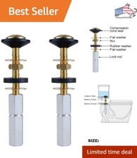 2 Pack Toilet Tank to Bowl Bolt Kits - Solid Brass Bolts with Extra Long Nuts