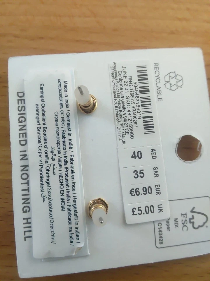 Accessorize Christmas tree stud earrings, new with tags, festive, holiday - Image 4 of 4