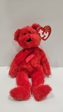 Ty Beanie Buddy Sizzle The Bear with Red Ribbon
