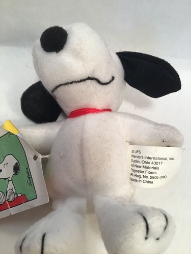 Peluche Snoopy Charlie Brown 2006 Wendys 4" pasto per bambini 4" fumetto - Foto 3 di 5