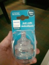 Philips Avent Anti-Colic Baby Bottle Fast Flow Nipple 2 Ct. 6M