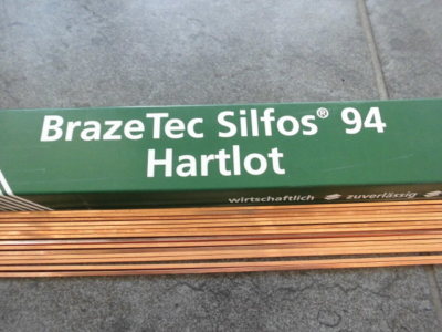 Braze Degussa Hartlot 1kg Silfos 94 L-CuP6 DIN 8513 f Kupferrohr Rinne Fittinge.