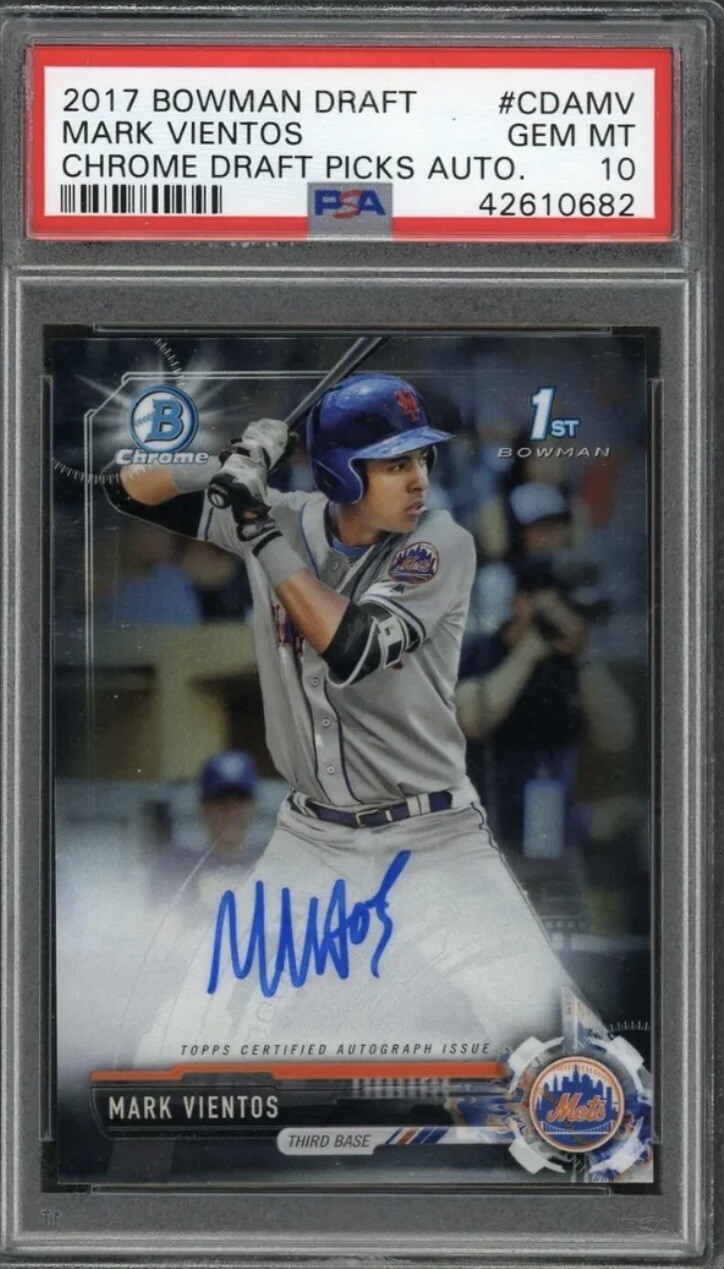 2017 Bowman Chrome Mark Vientos RC #CDAMV PSA 10 “GEM-MT” 1ST BOWMAN AUTO METS
