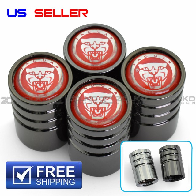 Jaguar Silver and Black Union Jack Valve Cap Set C2D19598 eBay