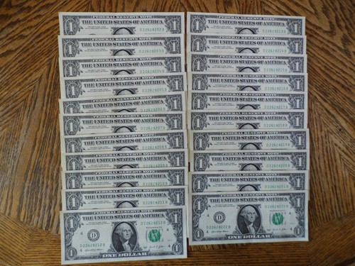 21-D 2021 Dollar Bill Notes - Consecutive Serial Number 4-5-6 of a kind runs - Picture 6 of 6