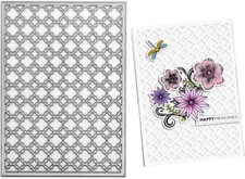 Floral Background Grid Plaid Craft Die Christmas Birthday Stencils Scrapbooking