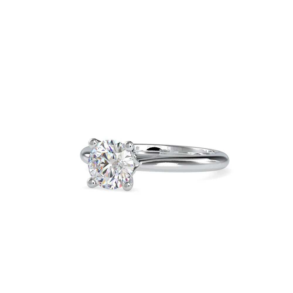 Lab Grown Diamond Engagement Ring 0.84Ct IGI Certified Round Cut 14K White Gold image-3