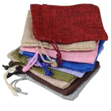 10PCS Burlap Gift Bags Drawstring Bag Jewelry Pouches Wedding Party Favor