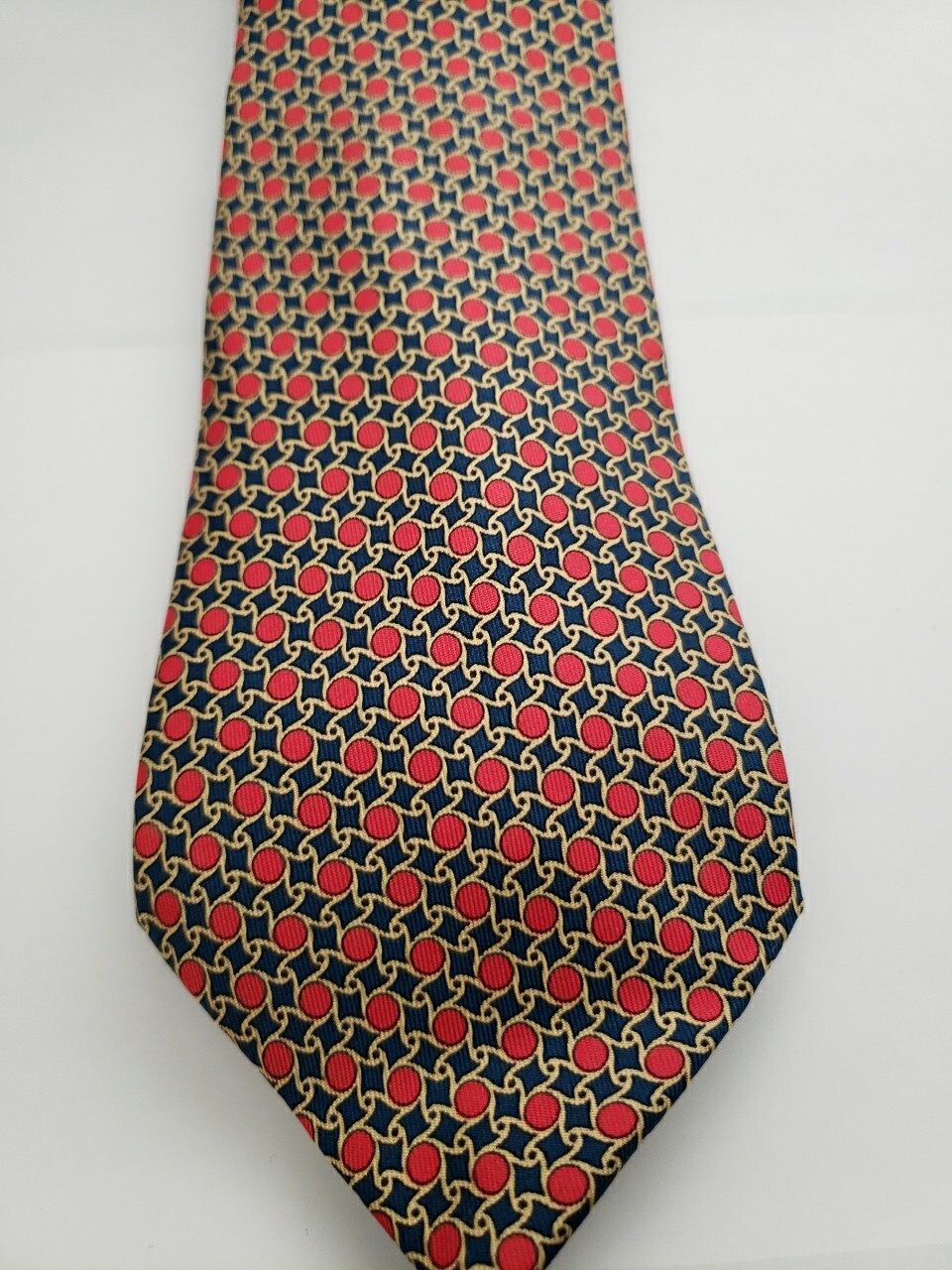 Authentic Rare Hermes Men's multi-color Geometric 100percent Silk Neck Tie Paris image 2