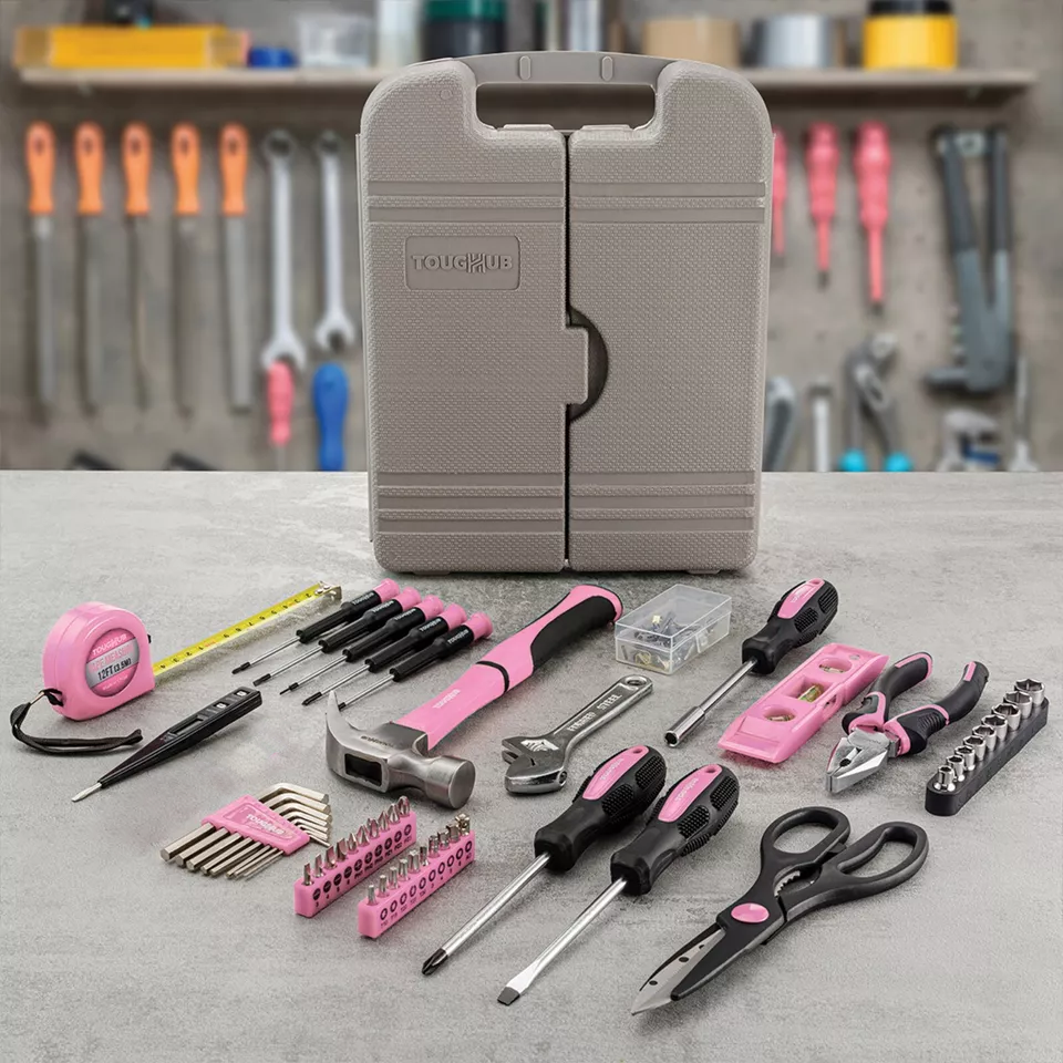 ToughHub 56pcs Home Tool kit Set Women Ladies Tools Set With Hammer ...