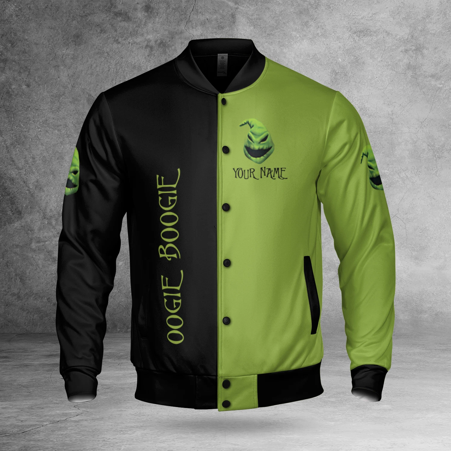 Personalized The Nightmare Before Christmas Oogie Boogie Black & Green Jacket