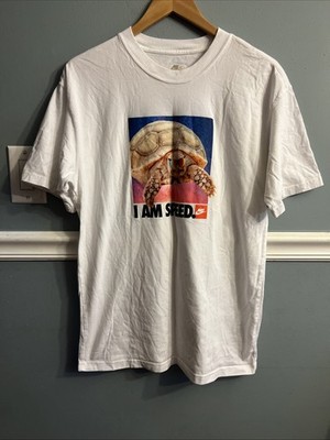 Nike T-Shirt Small Loose Fit I Am Speed Turtle Print Short Sleeve White Tee #78