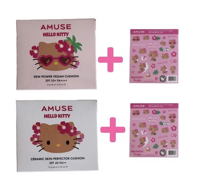 AMUSE x Tanning Hello Kitty CERAMIC Skin Perfector/ Dew Power Vegan Cushion 15g