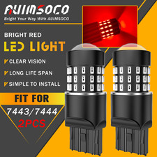 2x 7443 7440 Brake Tail Stop Light Red Strobe Flash Blinking Led Bulbs Us