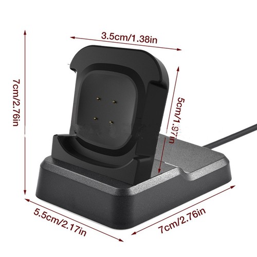 Smart Watch USB Charging Cable Charger Dock Cradle Stand For Fitbit Versa3/Sense - Photo 6 sur 6