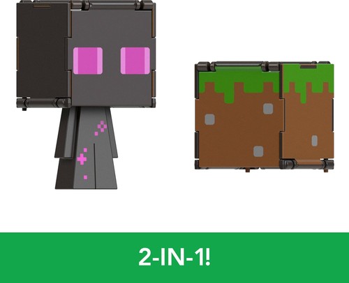 Box Gebrochen Minecraft Enderman Figur 9cm Spiegeln IN Block Gras HTL53 - Bild 3 von 6