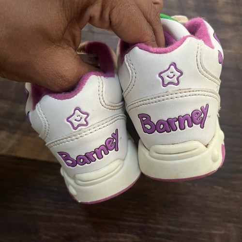 Vintage 1990er Barney Girly rosa Klettverschluss Sneaker Schuhe Statistiken Kleinkind Größe 7 - Bild 6 von 8