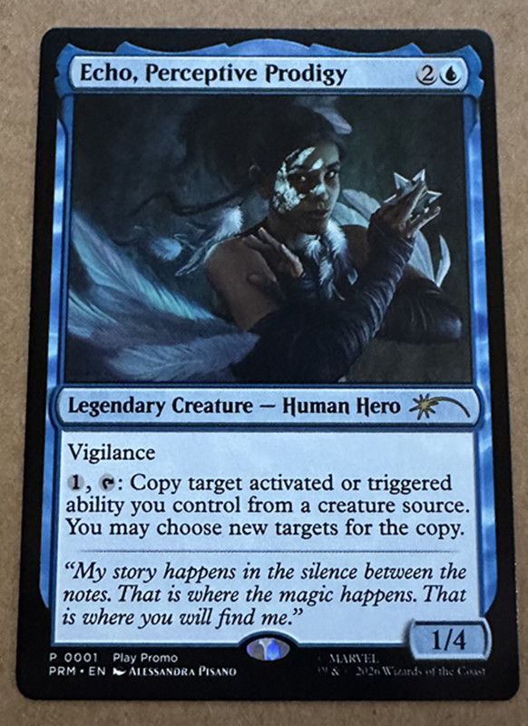 MTG magic cards 1x Echo, Perceptive Prodigy marvel play promo 0001 Unique & Misc