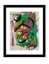 GUAJARDO Original Abstract Expressionism Wicked Witch 12X9 Paper Signed Art