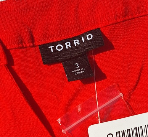 Torrid Tomato Red Womens Top Blouse Plus Size 3 NWT - Picture 5 of 7