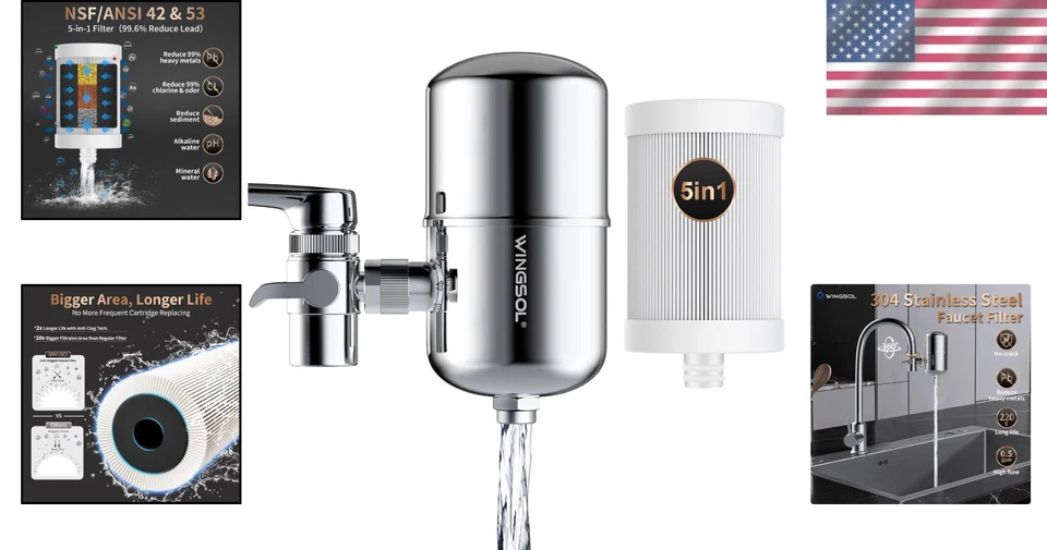 304 Stainless Steel Faucet Filter for 220-Gallon 0.1µm Water - Image 2 of 4